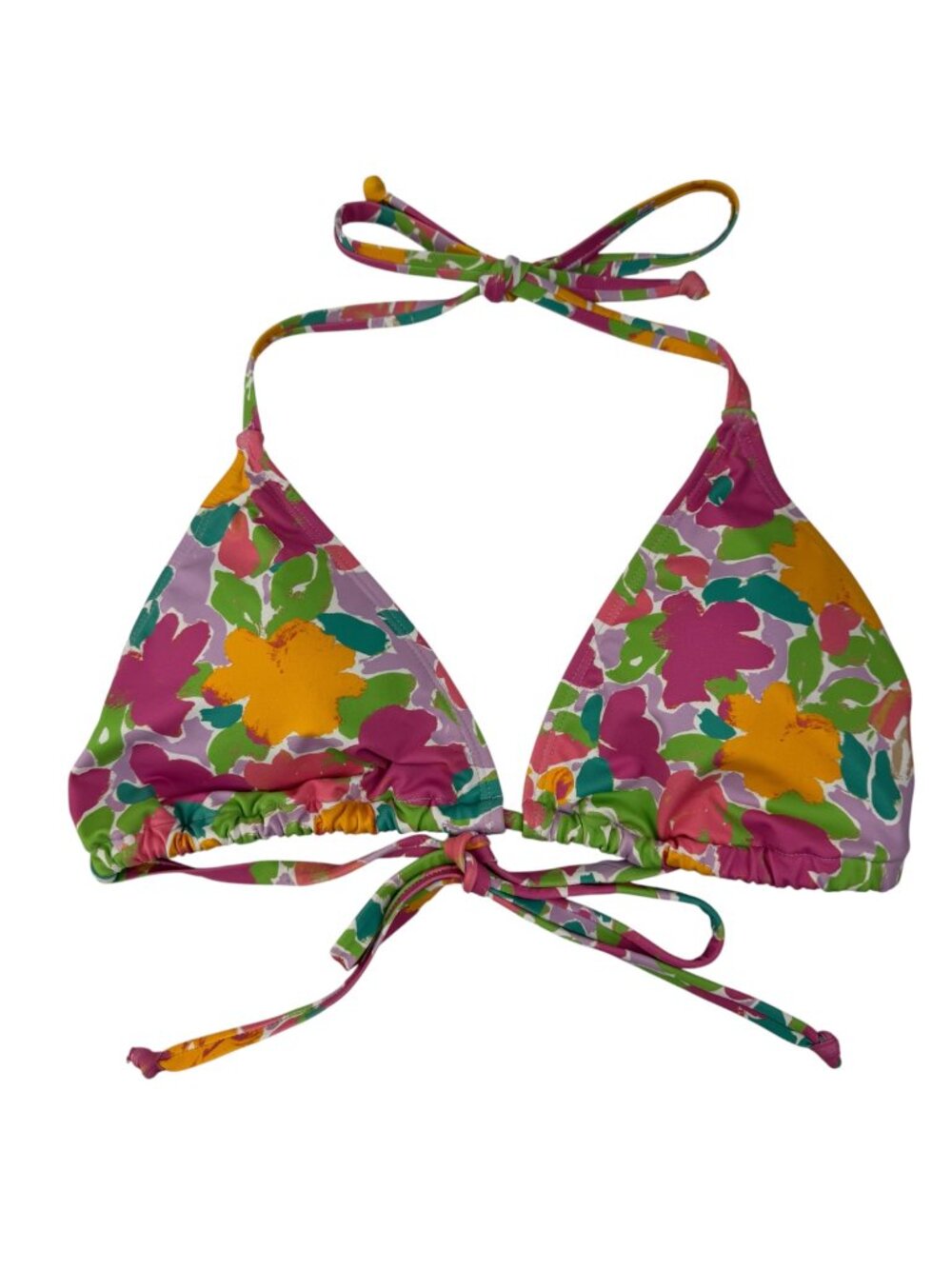 Cotton On Body NEW Slider Triangle Bikini Top XL Floral Pink Beach Resortwear